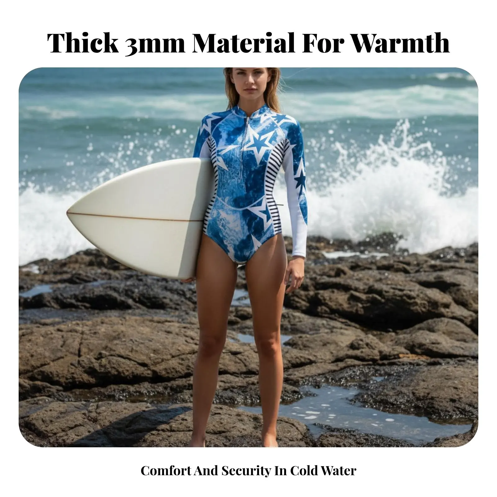 

Thickened 3mm Wetsuit, One-Piece Rash Guard, Thermal, Sun Protection, For Women, Swimming, Surfing