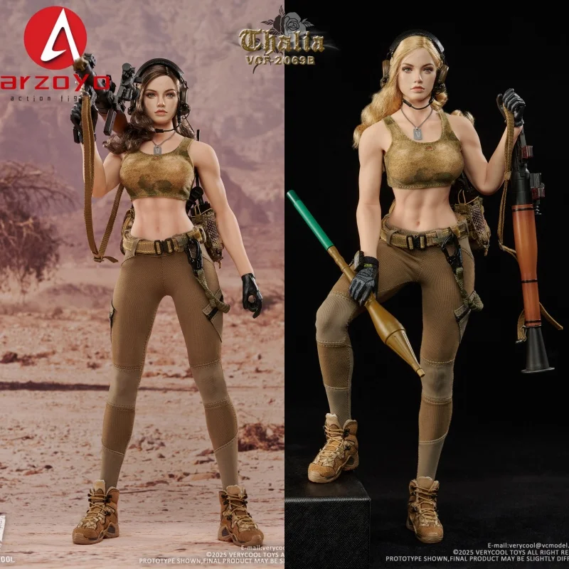VERYCOOL VCF-2069 Figurka Żołnierki Pustynnej Thalia w Skali 1/6, 12-calowy, Silikonowy, Męski Korpus Platynowy do Kolekcji