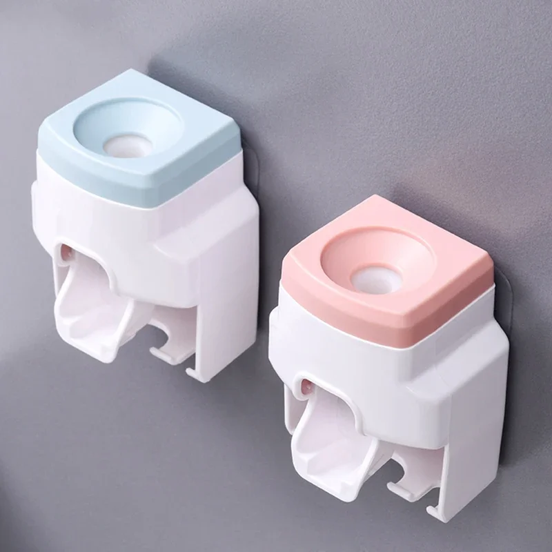 Wall Mount Automatic Toothpaste Dispenser Toothbrush Holder Set Toothpaste Squeezer for Family Shower Bathroom Accessories