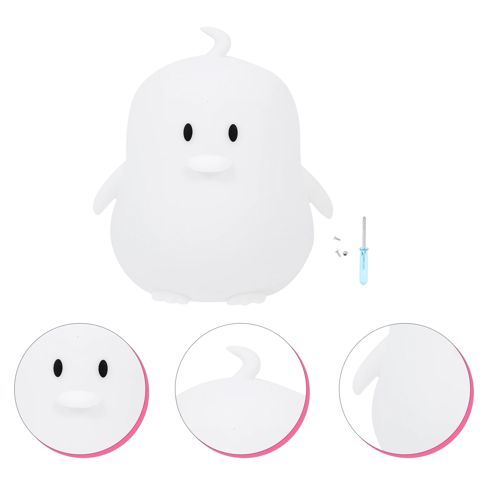 

1 Set Of Penguin Color-Changing Lamp Silicone Patting Light Bedside Night Light For Bedroom Nursery Party Decor Desktop Ornament