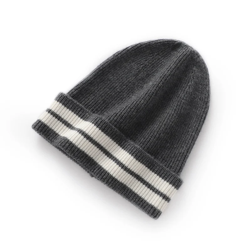 ZYCZCXX-gorro de punto de cachemira pura para hombre y mujer, gorro cálido de invierno para esquí al aire libre, de alta calidad, grueso, Unisex,