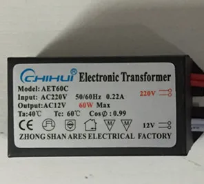 Imagem -03 - Transformadores de Iluminação ac 220v a 12v 60w Transformador Eletrônico Condutor para Lâmpada Halógena g4 com Anos de Garantia