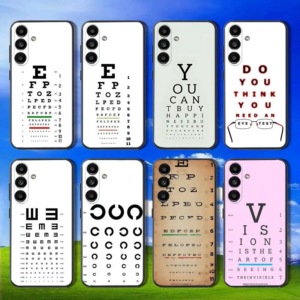 

Medical Eye Vision Chart Phone Case For Samsung Galaxy A13,A21s,A22,A31,A32,A52,A53,A71,A80,Soft Black Shell
