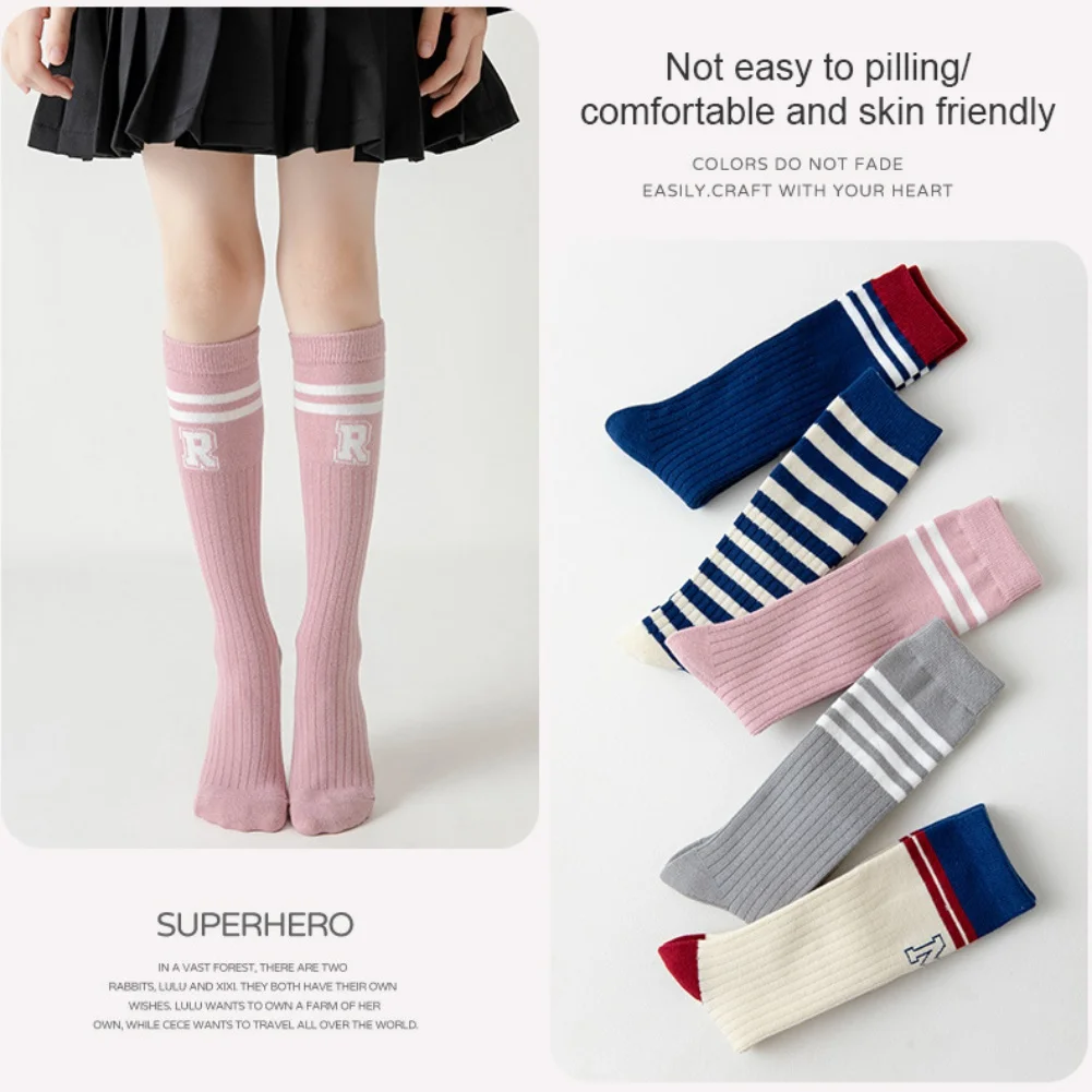 Girls Tights Knee High Socks Cute Striped Stockings Children\'s Clothing Stocking Kids Toddler Infant Medium Sock