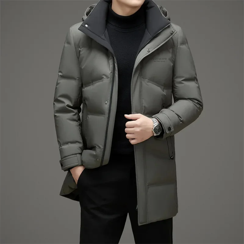 Hooded Jackets Removable Down Men Male Winter Brand Duck Padding Ultralight Coat