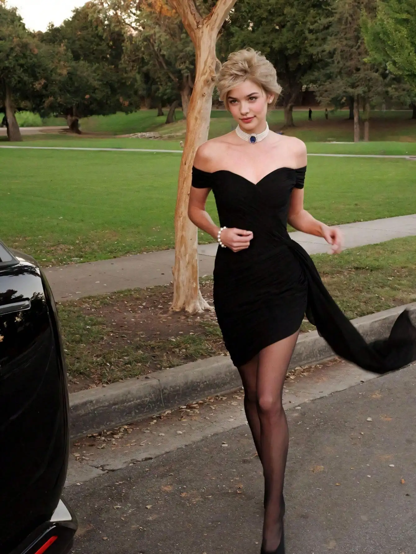 

Черное асимметричное плиссированное коктейльное платье с открытыми плечами для вечерних мероприятий