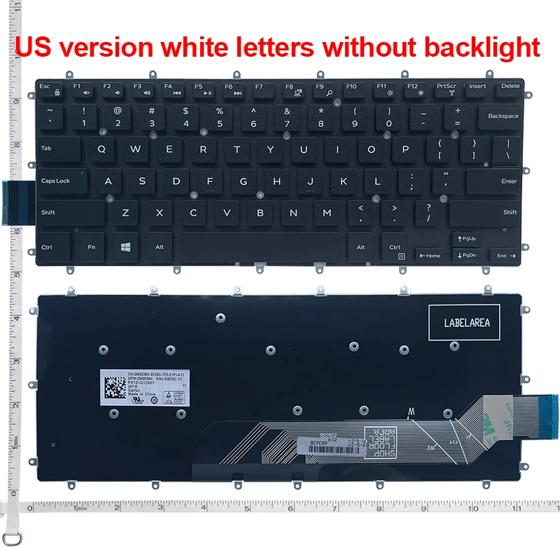 US Black New FOR DELL FOR series for Inspiron 5568 7569 7579 13-5368 7368 13-5000 Laptop Keyboard English