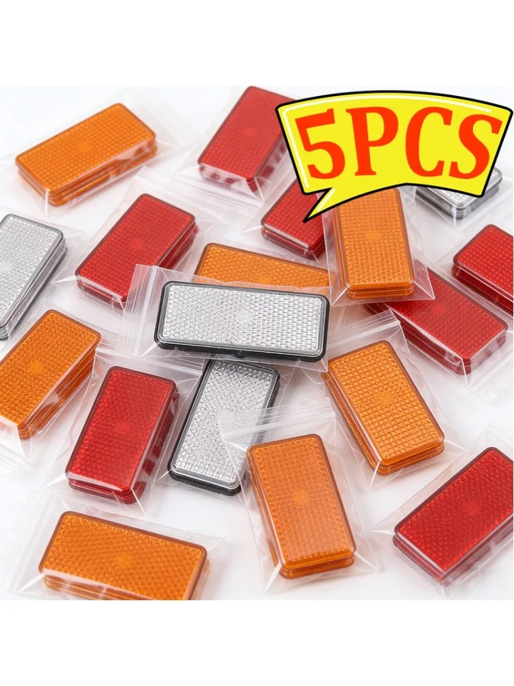 1-5 pièces réflecteur rectangulaire marque de sécurité bande de Signal Position auto-adhésif réfléchissant pour les transporteurs de voiture clôture remorque porte poteau