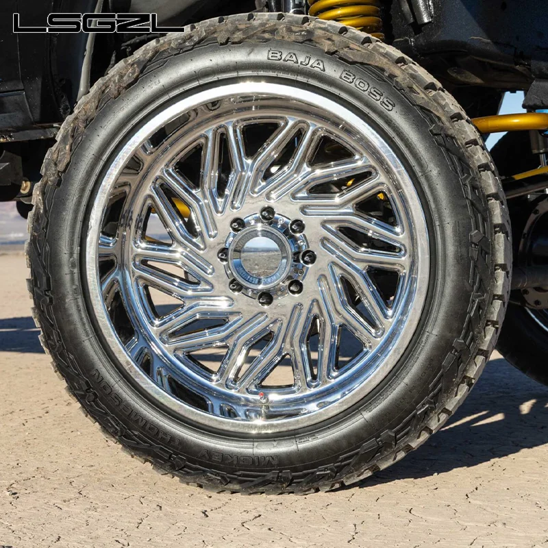 Deep Dish Forged Alloy Super Single Wheel | 22X12 24X14 24X12 26X12 28X16 | for GMC Sierra 1500 2500| 6x5.5, 8x6.5, 8x170, 8x180