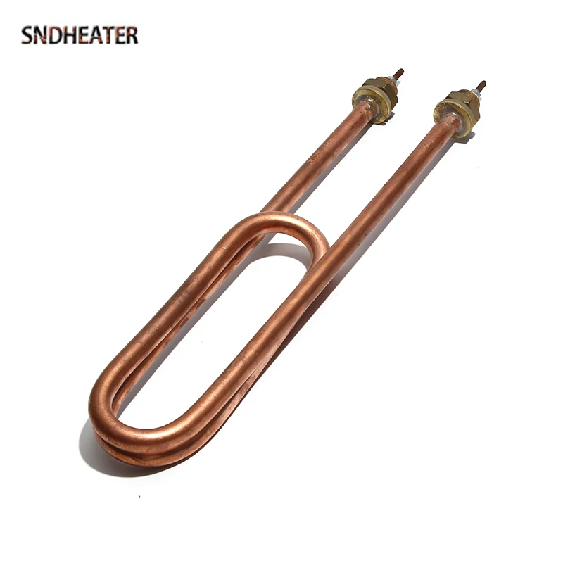 SNDHEATER 110V/220V/380V Water Heating Element Parts 4000W 6000W Copper Boiler Acid Resistor Tube M16 M18 Thread 250/290/340MM