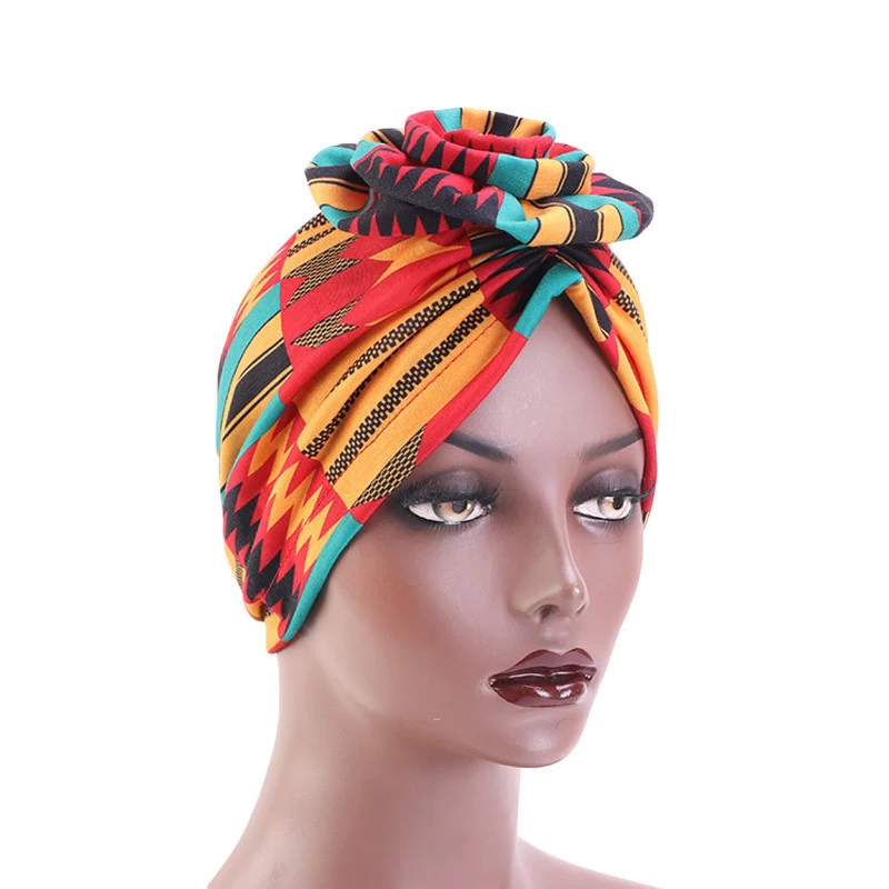 Bohemia Style Flower Turbans For Women Muslim Hijab Caps Head Scarf India Hat Turban Femme Musulman Ladies Hair Accessories