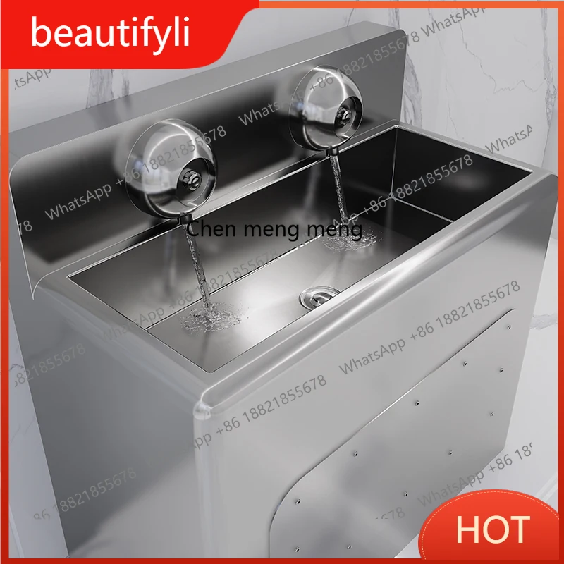 A139 Detention center special stainless steel sink sink integrated floor column washing table conversation room