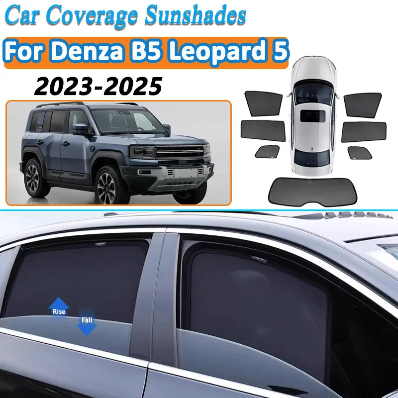 

Для Denza B5 Leopard 5 Fangchengbao Bao 5 2023-2025: Сетчатые шторки для автомобиля, аксессуары для авто, солнцезащитные шторки на окна, защита от солнца, шторки для конфиденциальности