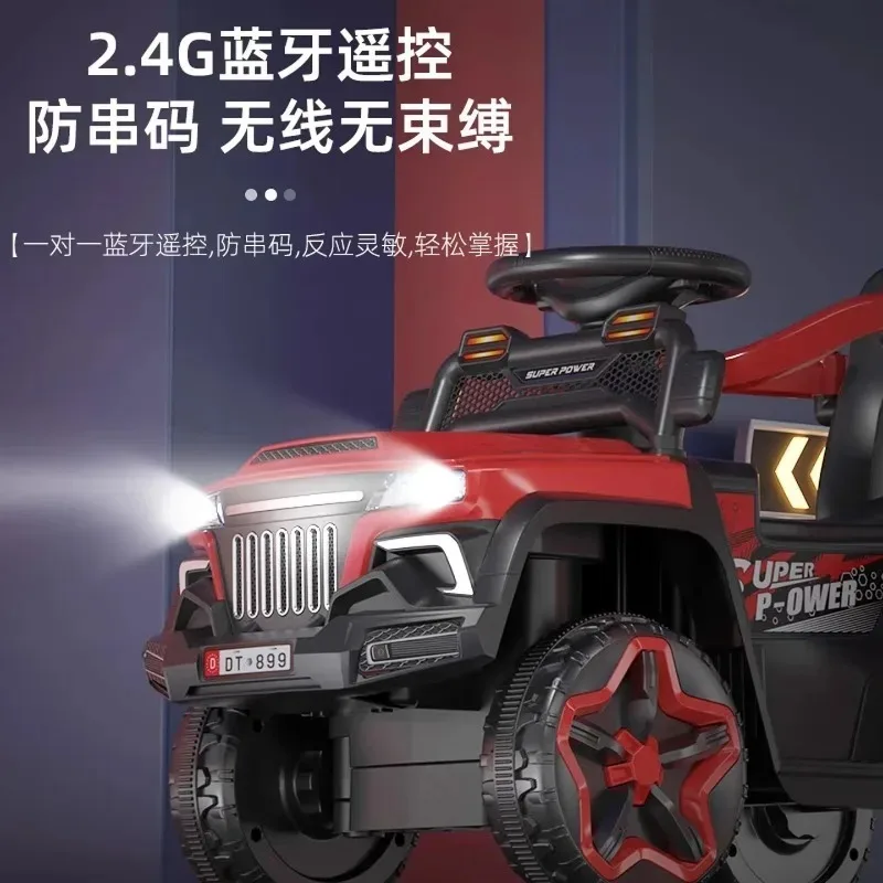 Children's electric vehicle rechargeable stroller four-wheel off-road adult remote control boys and girls can sit
