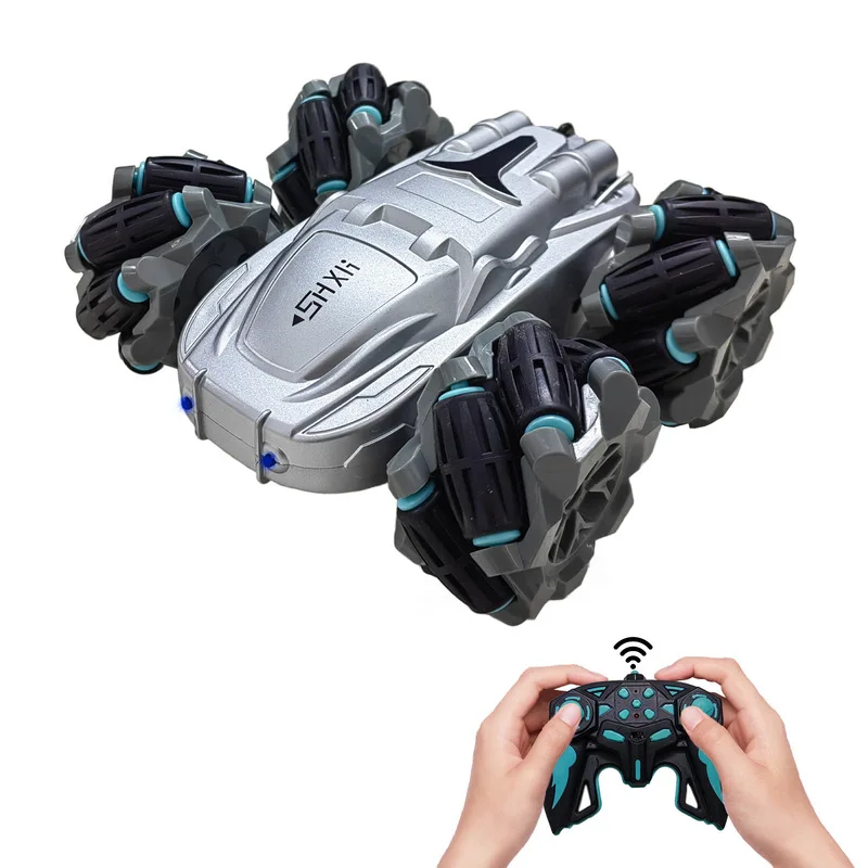 سيارة لعبة التحكم عن بعد للأطفال نموذج سيارة 4wd على الطرق الوعرة حيلة على الوجهين سيارة مع ضوء الصبي قابلة للشحن عالية السرعة دمى هدايا