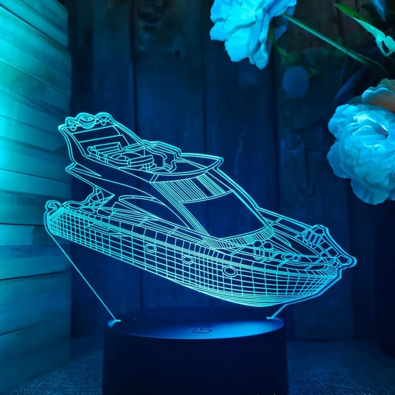 3D Night Light CAR Motorcycle Yacht Aircraft Led Lamp with Remote Control USB Plug for Bedroom Decor Birthday Gift Kid Present