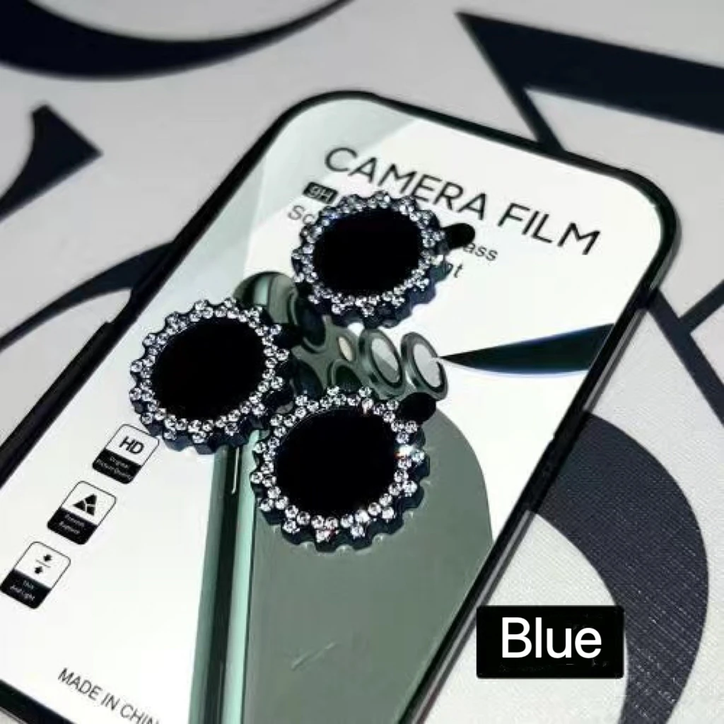2-3Pcs For iPhone 15 16Pro Max 14Plus Diamond Ring Lens Protector Cover For iPhone 16 14 ProMax Lens Glass