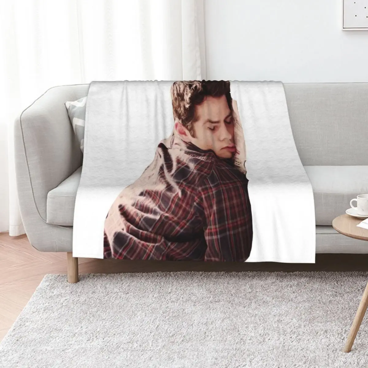 

Cute Dylan O’Brien Napping Throw Blanket Sofas for winter Shaggy Luxury Brand Blankets