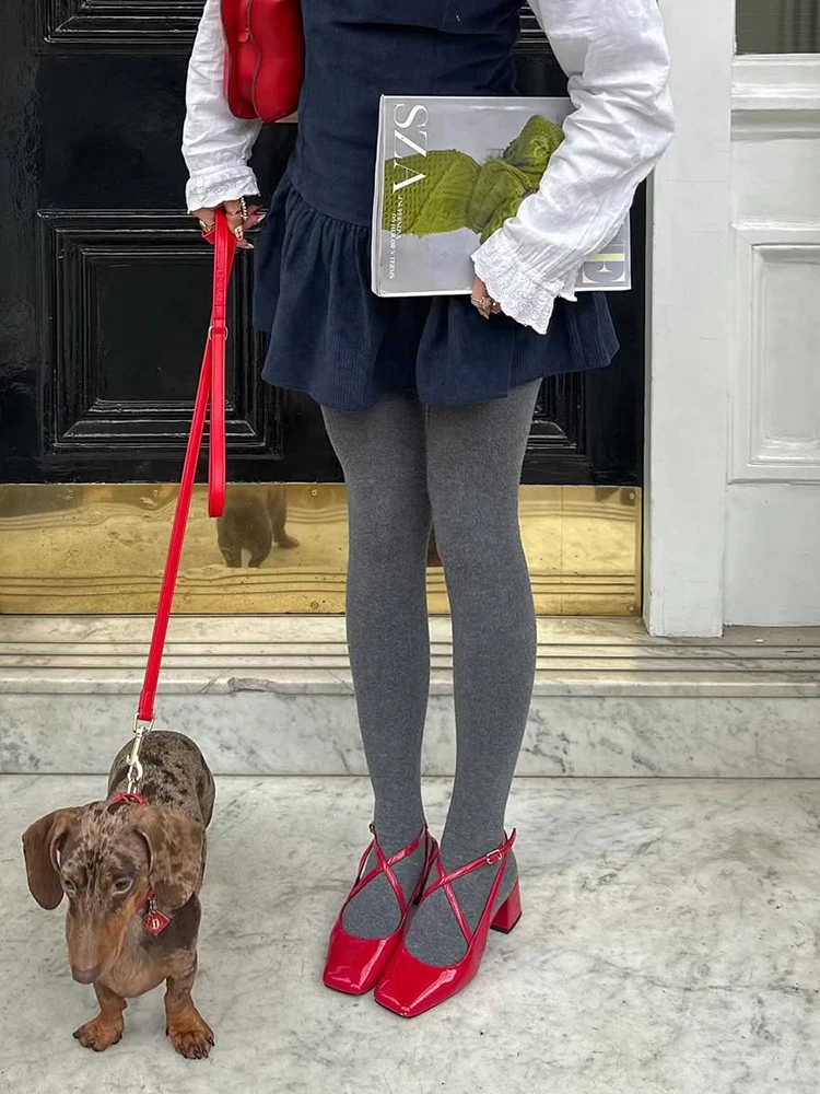 160g Autunno Inverno Collant lavorato a maglia Donna 2025 Nylon solido Vita alta Elastico Sottile Collant Alta Streetwear Y2K Calza