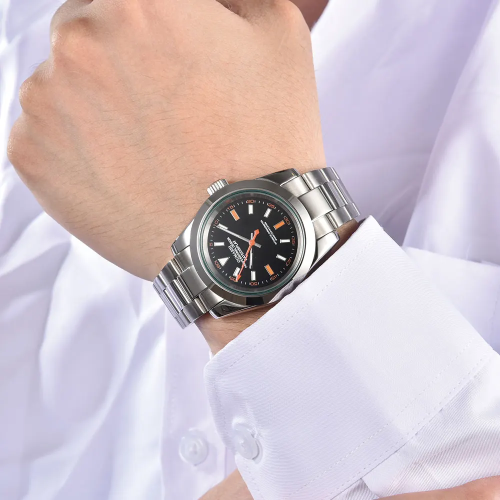 39 mm Luxusuhr NH35 Uhrwerk Businessuhr Saphirglas NH35 wasserdichte Armbanduhr 10 Bar