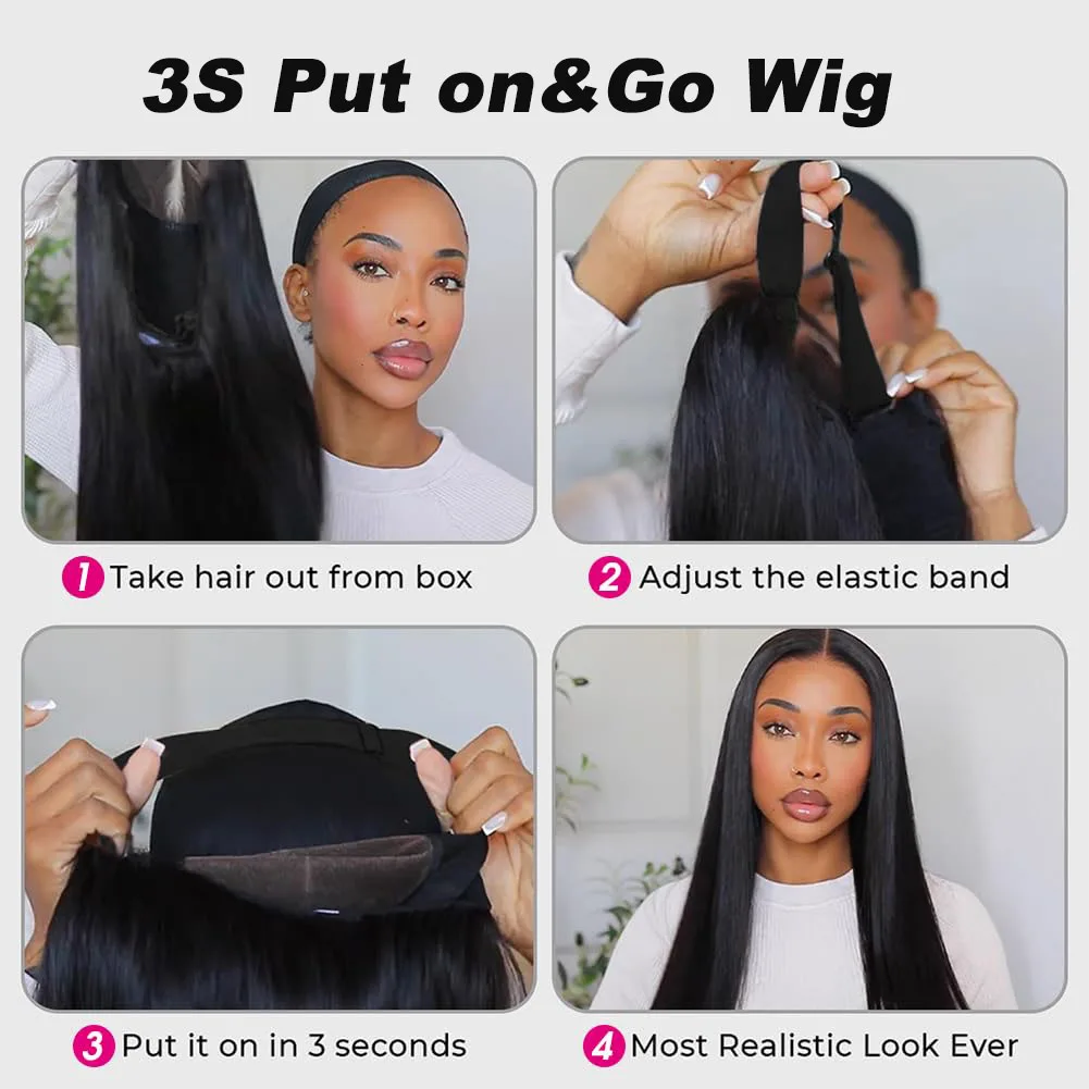 FABA Glueless Wigs Human Hair 7x5 Wear and Go Glueless Wigs Pre Plucked  with Natural Hairline Straight Wigs with Bye Bye Knots