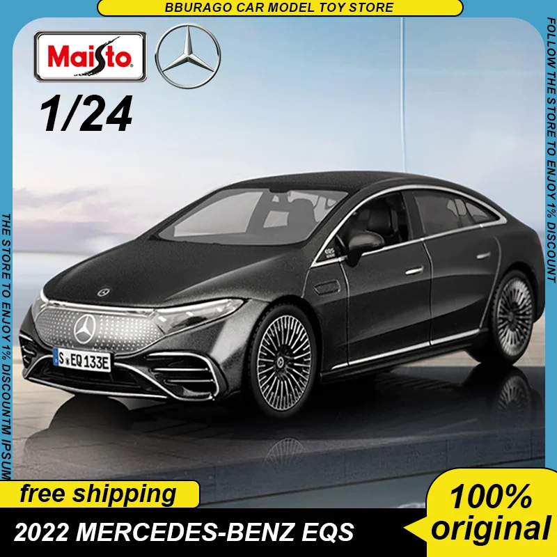 

Maisto 1:24 2022 Mercedes Benz EQS New Energy Suv Car Diecast Model Edition Off-Road Vehicle Alloy Luxury Toys Collection Gift