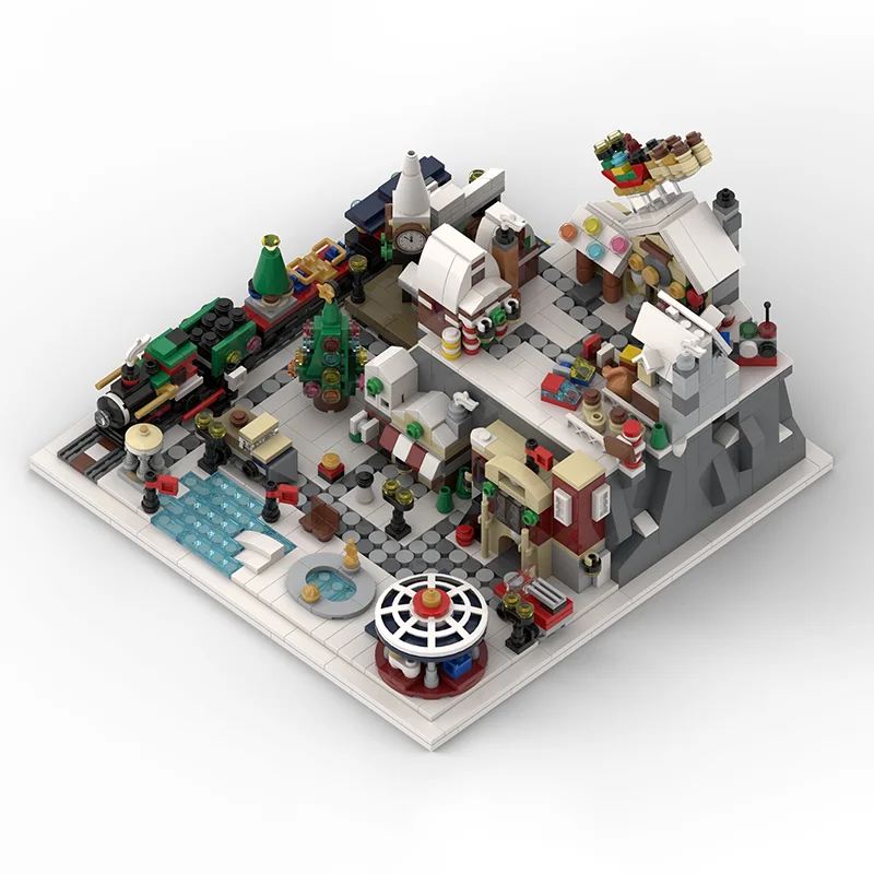 1533pcs MOC Winter Wonderland - Winter Village Seasonal Christmas Model Building Blocks Display Birthday Assemble Creative 3D