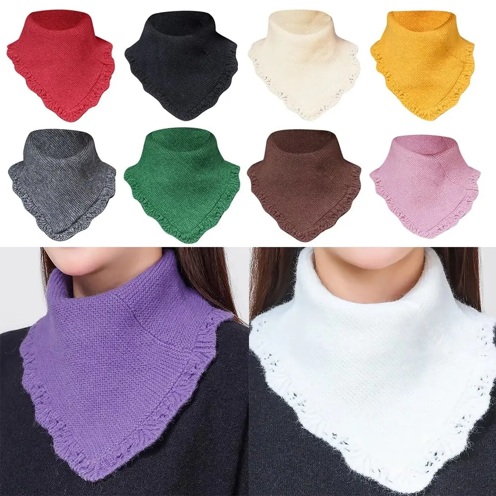 

Casual Detachable Knitting False Collar Neck warmer Windproof Knitted Turtleneck Fake Collar Autumn Winter