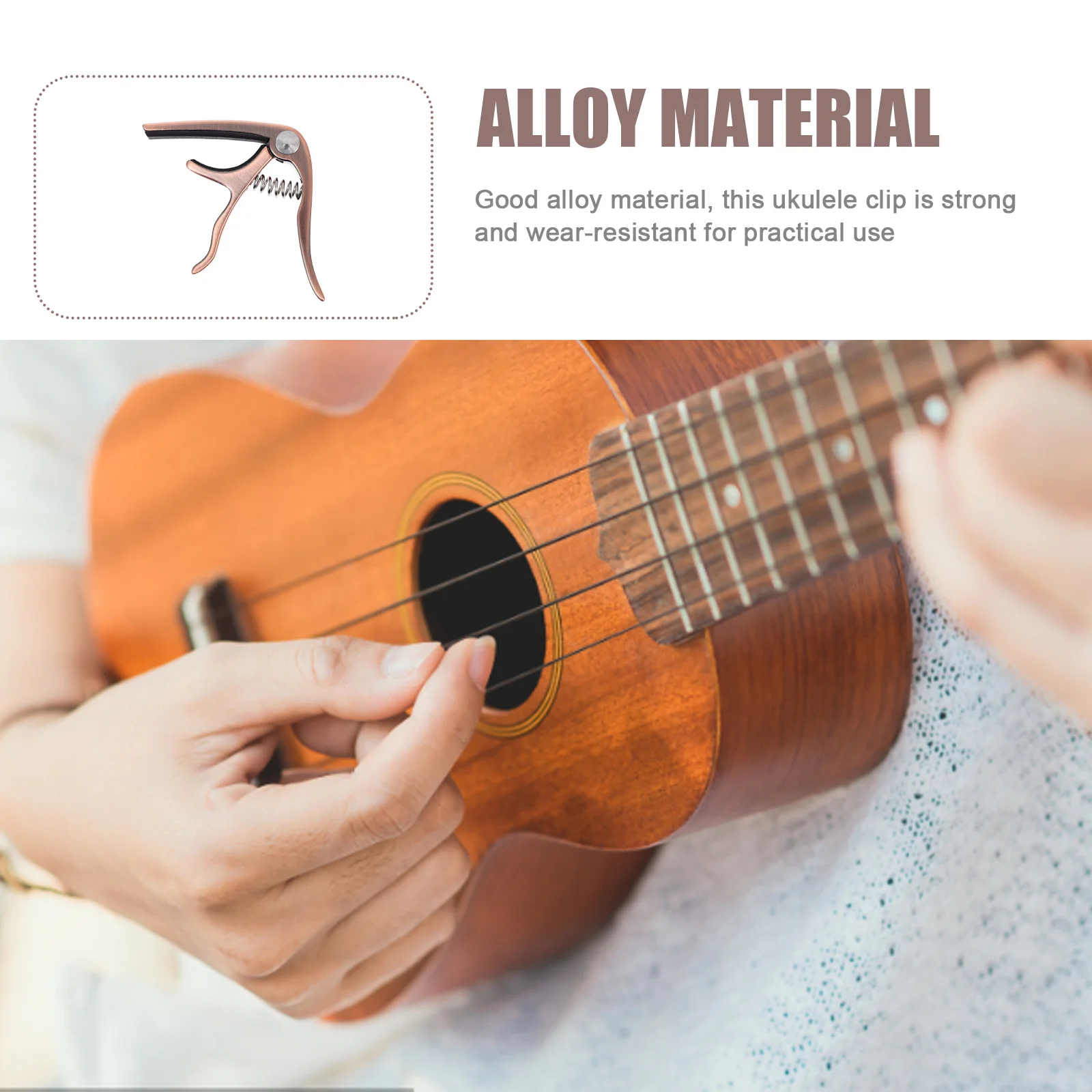 

1 Set Alloy Ukulele Capo Durable Metal Clip Practical Tuning Accessory For Beginners Professionals Music Teachers Multi-Function