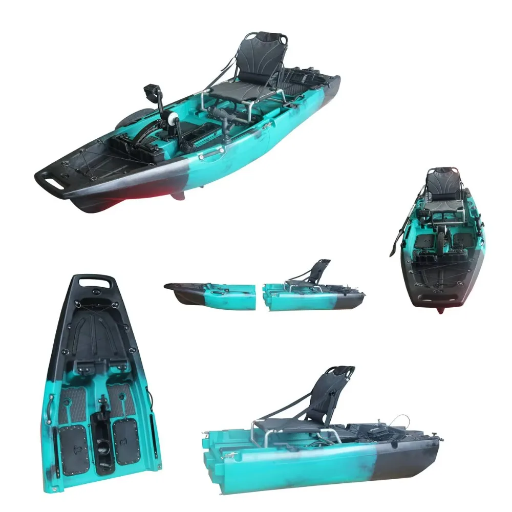 9.5FT المهنية واحدة الجلوس أعلى 2 قطعة القسم VK وحدات الصيد دواسة محرك قارب Hdpe البلاستيك فتل بجولة #3