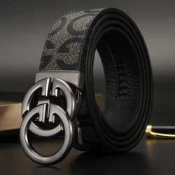 2024 New business Male Famous Style Metal Automatic Buckle Luxury Brand Women Belt Genuine Leather Belts for Men Strap jeans