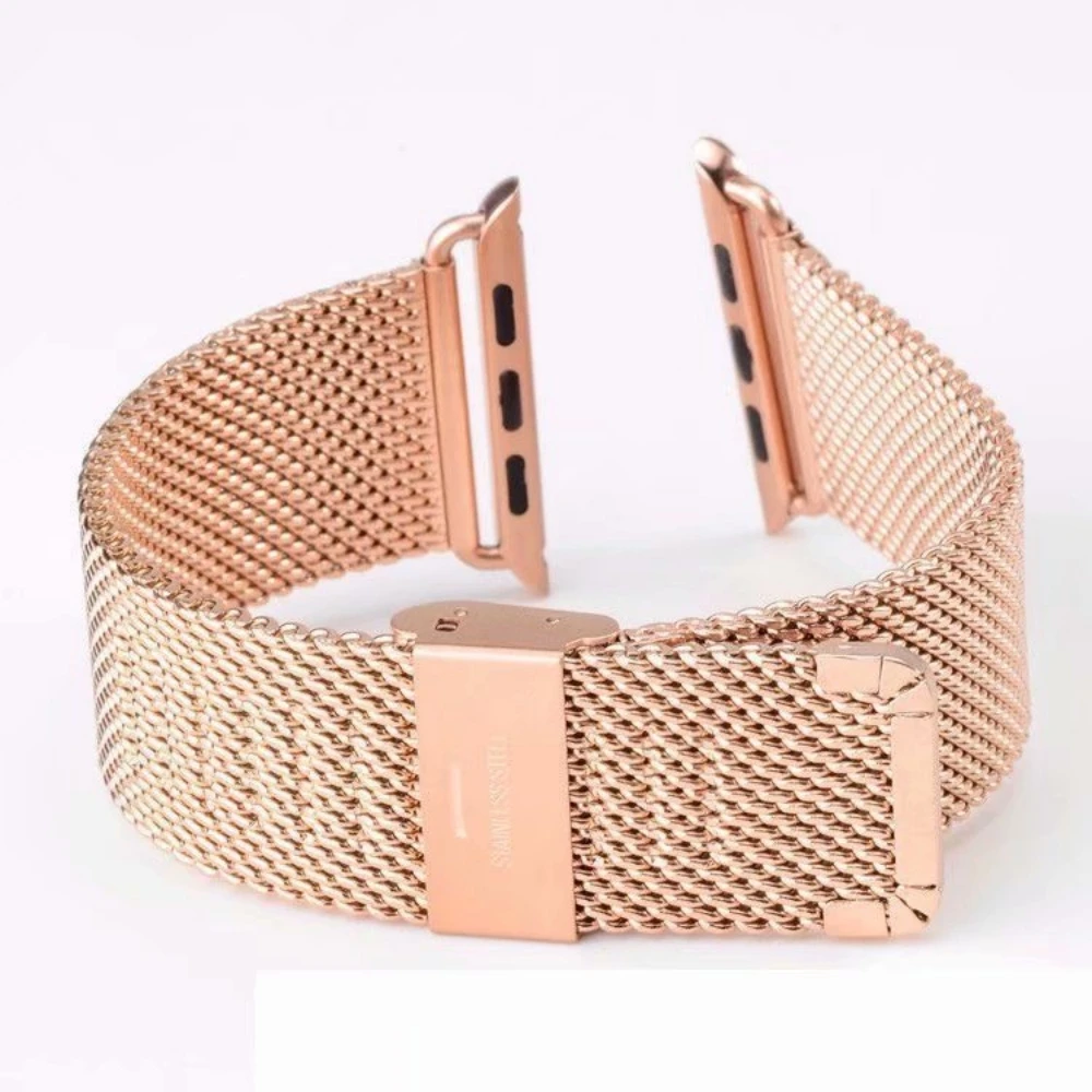 Adatto per cinturino per orologio Apple Milan BuckleCoarse Mesh Iwatch 7/6/5 generazione cinturino in acciaio inossidabile 45mm per uomo e donna