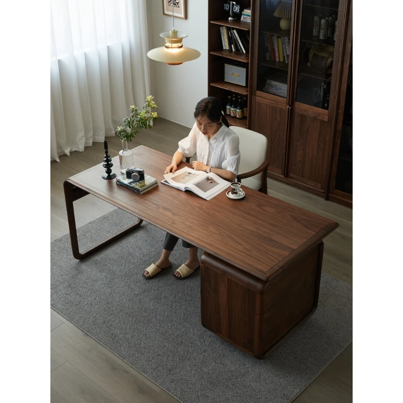 

New Chinese-style North American black walnut desk desk Song-style aesthetics