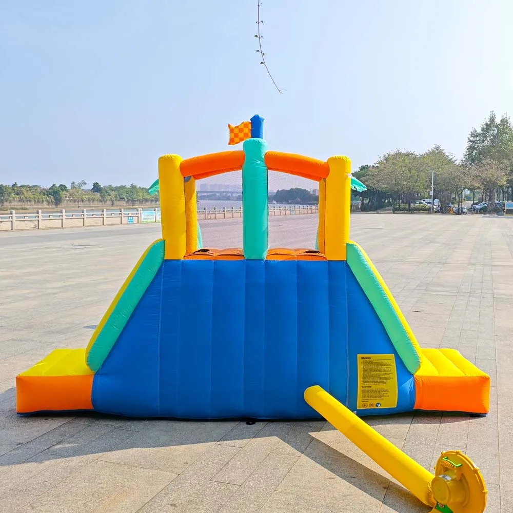 

Outdoor Eco-Friendly Nylon Inflatable Jump Castle for Two Kids with Wide Slide and Air Bounce House for Party Games