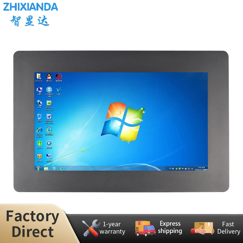 Zhixianda Panel Mount Metal 13.3 Inch 1920*1080 LCD Touch Embedded Monitor With VGA HDMI Input For Industrial Equipment Use