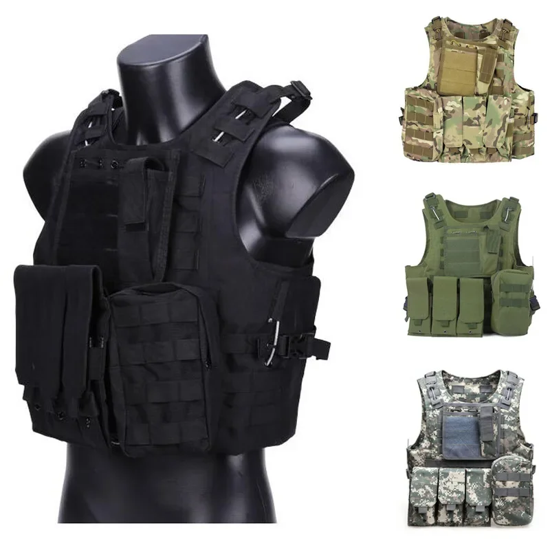 Hunting Vests Tactical Equipment Military Gear Airsoft Vest Plate Carrier Amphibious Outdoor Vest Quick Release Combat MOLLE