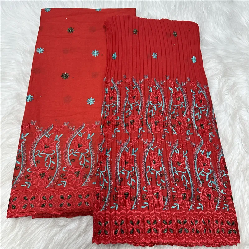 

2.5+2.5 Y Swiss Voile Dry Lace Fabric Lafaya Embroidery African 100% Cotton fold Popular Dubai Style For Party Material 18L16181