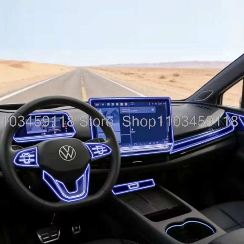 

TPU protective film For VW ID.UNYX 2025 2024 Car interior transparent Gear Panel GPS Navigation Center Console Accessories