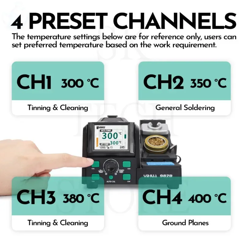 Yihua-98OJ Station de soudage à chaud réparée, poignée de fer à souder, température automatique, rapport d'étalonnage pour le soudage des PCB, C210, C245