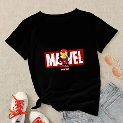 Summer Marvel T-shirts Woman Hipster Black Spiderman Shirt Streetwear Harajuku T Shirt Short Sleeve Tops Tee Clothes for Women