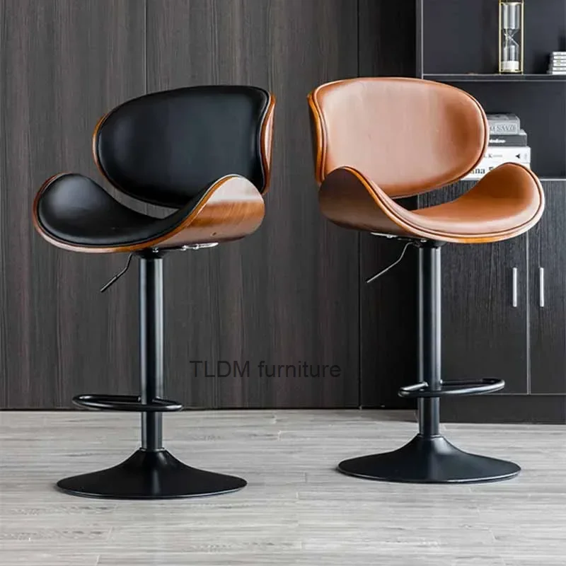 

Party Counter American Bar Chair Designer Backrest Bedrooms Soft Bar Chair Leather Relaxing Taburetes Alto Living Room Furniture