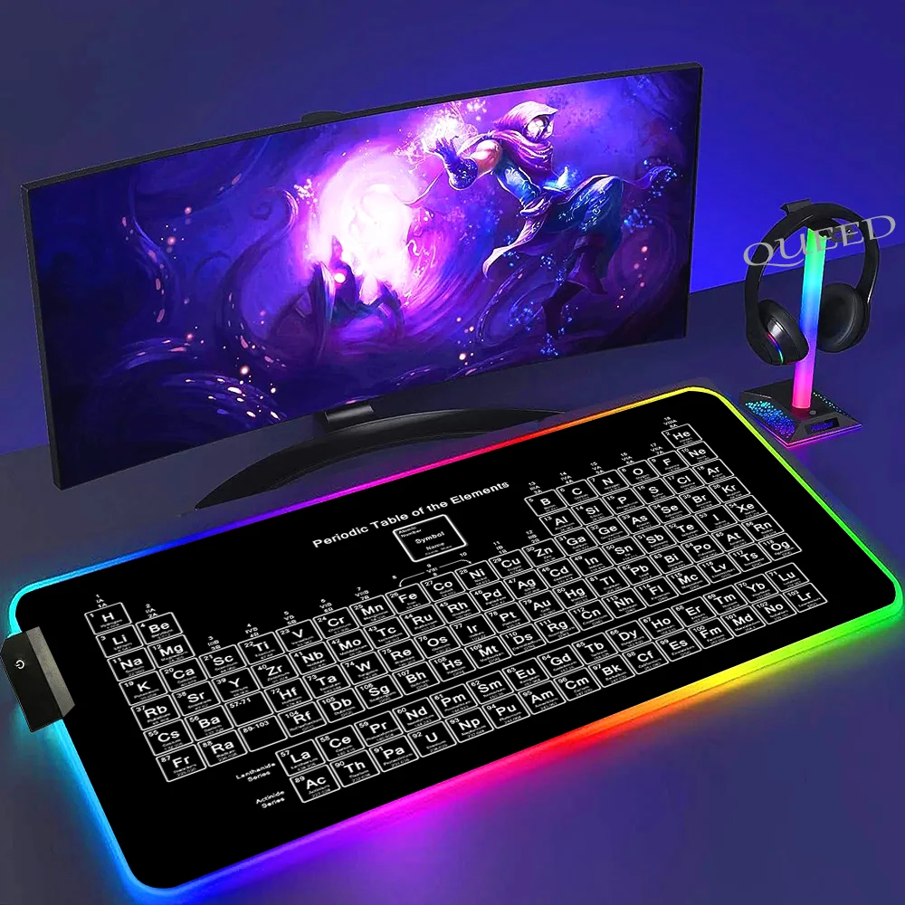 

Games Computers Computer RGB Desk Mat Periodic Table of the Elements Mousepad Luminescence Gaming Mouse Pad LED Backlight Mats