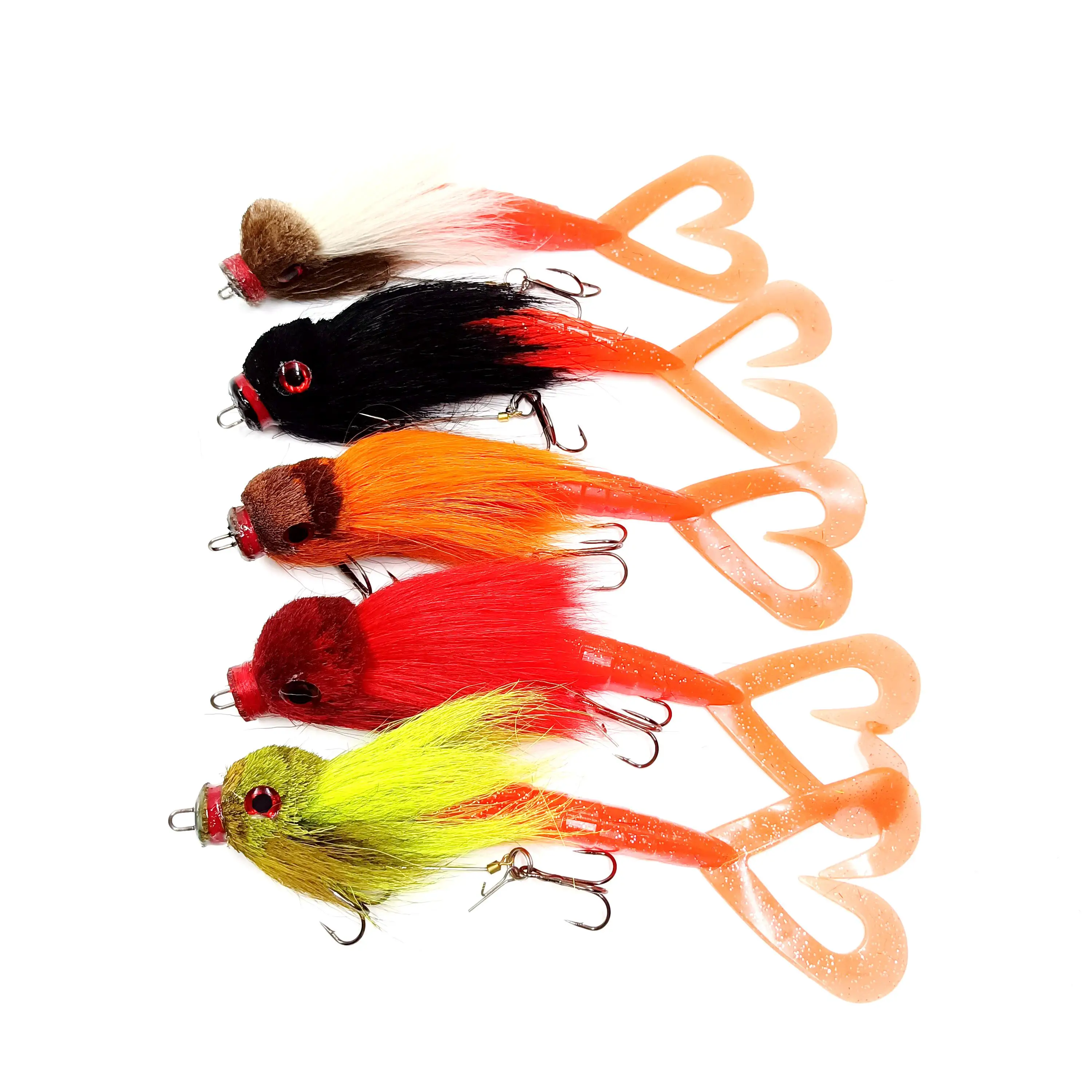 DUODUOYU-señuelo con forma de ratón grande, 38g/210mm, cebo Artificial, anzuelos dobles de acero para bebé, Swimbait para aparejo, muskie, Lucio, señuelo de pesca