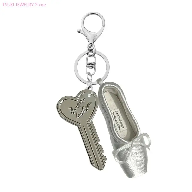 62KE Delicate Fabric And Alloy Dance Shoe Holder Stylish Backpack Ornament