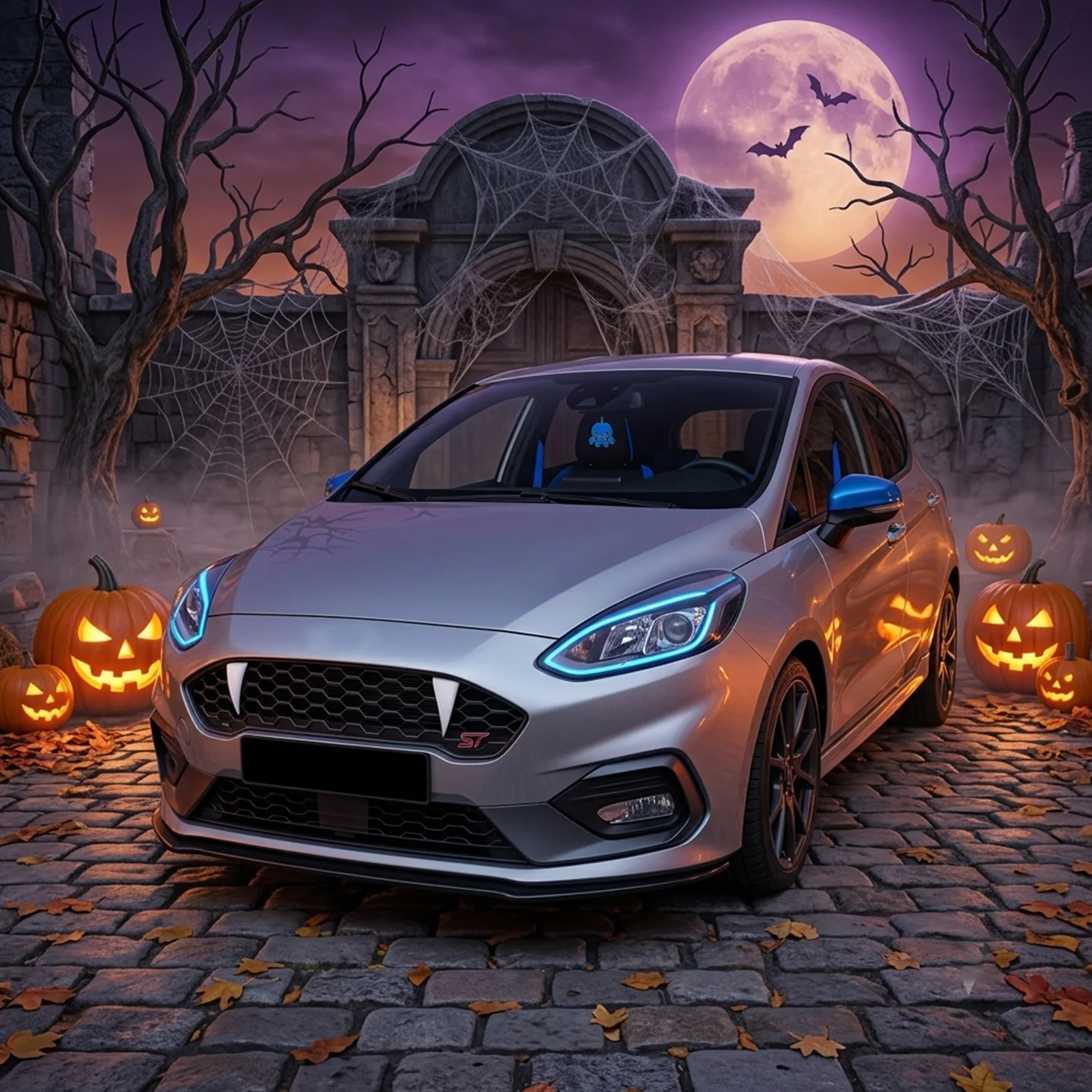 Halloween Car Teeth Decoration – Exterior Decal / Novelty Accessory