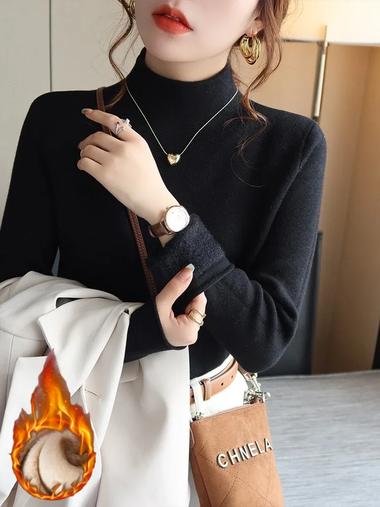 2025 koreanischen Stil Grundlegende Vielseitige Tops frauen Gestrickte Verdickt Pullover Neue Herbst Winter Feste Warme Pullover