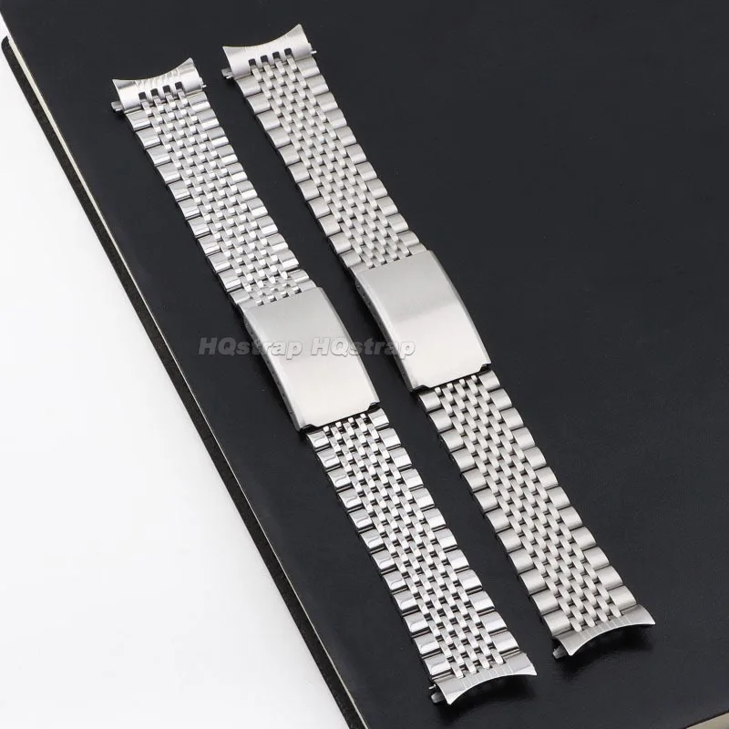 منحني نهاية مسطحة الفولاذ المقاوم للصدأ حزام 18 مللي متر 20 مللي متر 22 مللي متر الفرقة ل Seiko ل أوميغا سوار للطي مشبك مصقول ماتي معصمه #2