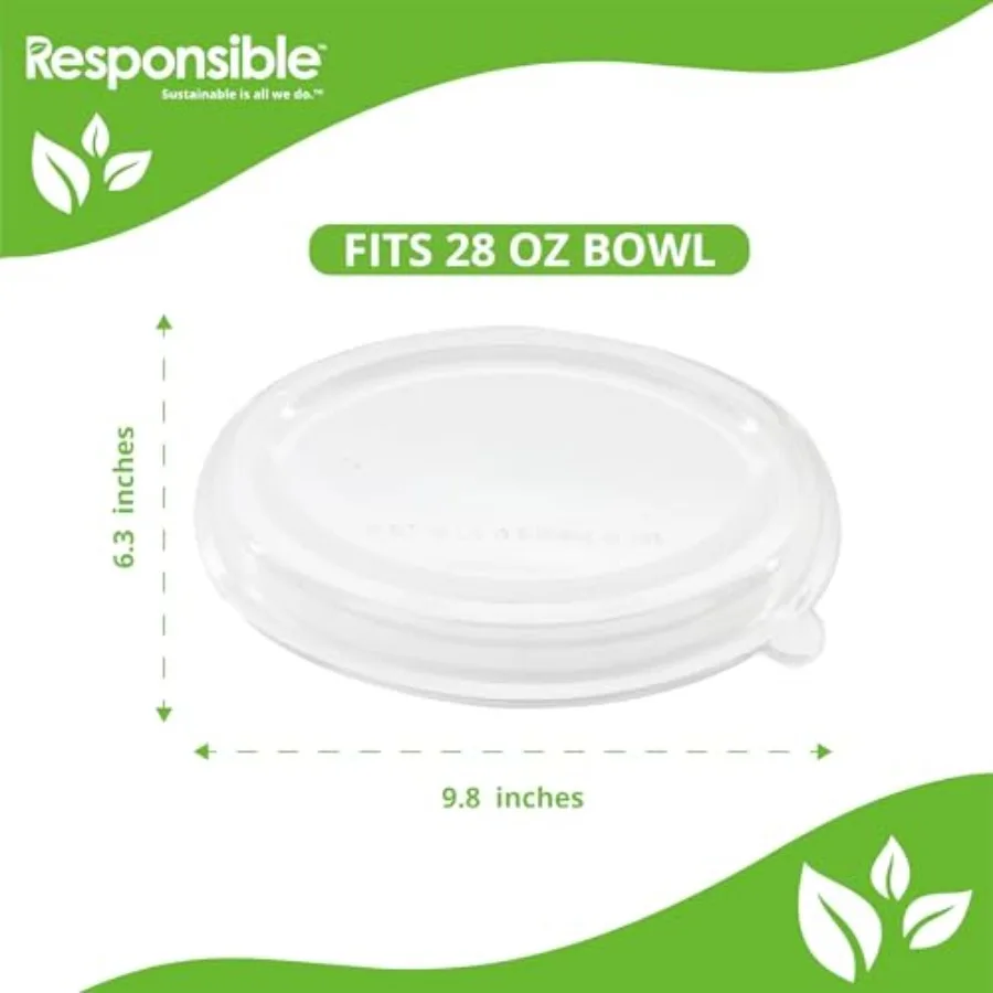 Oval Bowls, Tree-Less™ Compostable Molded Fiber Burrito Bowls, Extra Strength, Tree-Free, Made Without PFAS,oz (300 Count