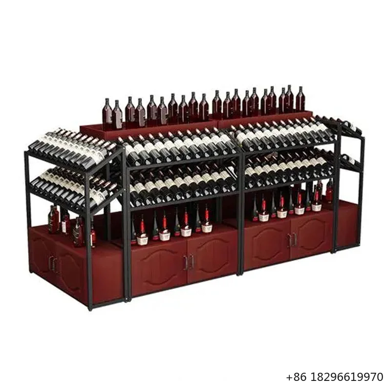 

Wholesale Wooden Wine Racks Wine Shelf Storage Rack Liquor Display Cabinet Home Bar Wine Bottle Organizer Furniture