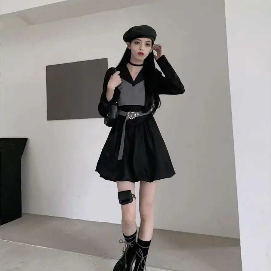 Korean Two-Piece Set Spring Autumn Chic College Style Dress Fashionable Suspender Vest Trendy Women'S Suit